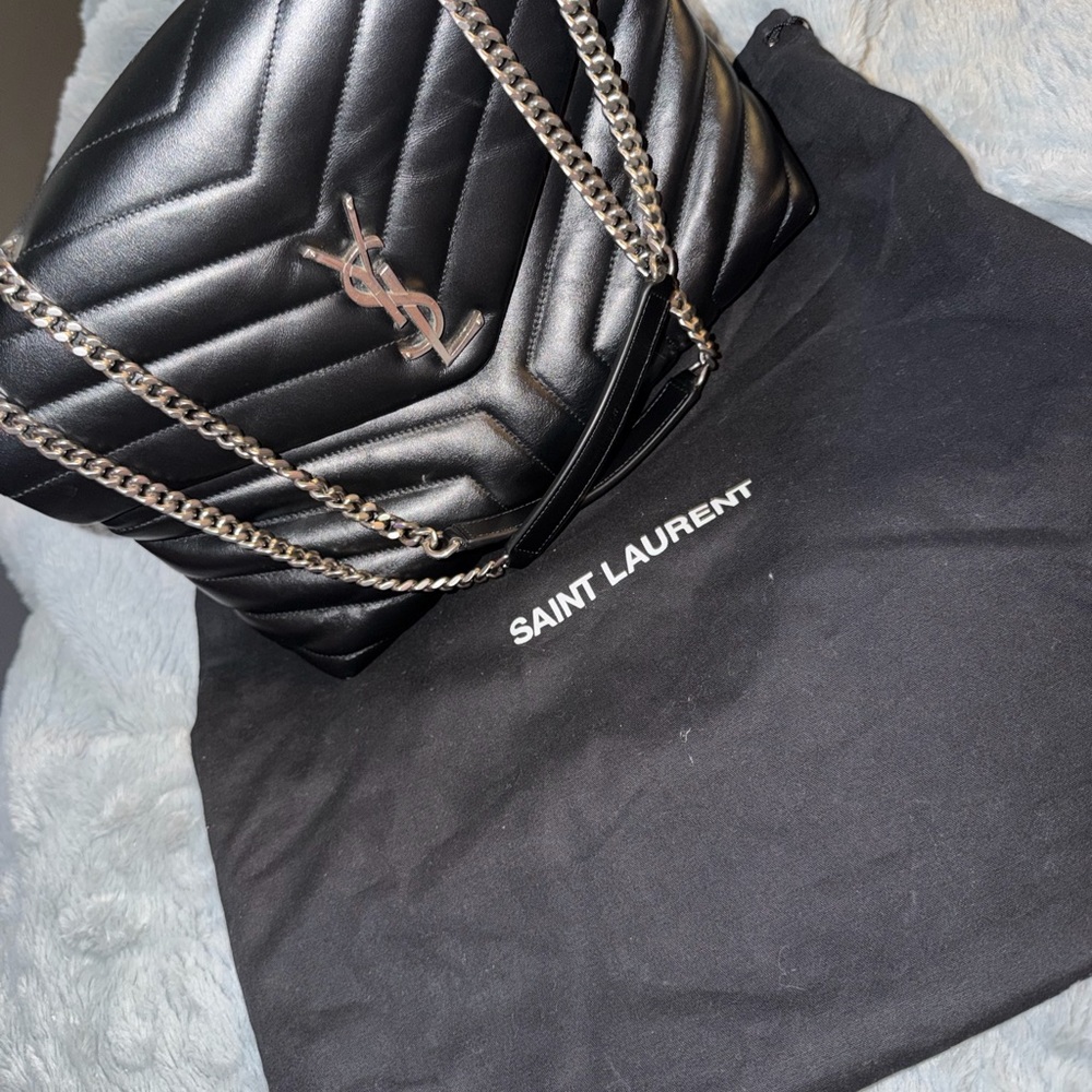 Saint Laurent Black Quilted Leather Shoulder Bag